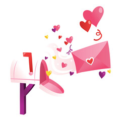 Cartoon Love Letter Mailbox