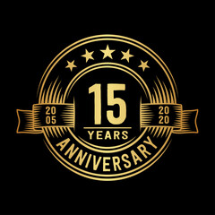 Fototapeta premium 15 years anniversary celebration logotype. Vector and illustration. 