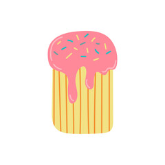 Cute Easter cake. Vector isolated illustration on white