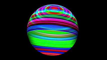 3D illustration of Colorful sphere black