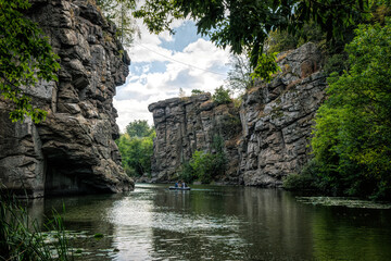 Autumn nature. Mountain Tikich river and canyon	