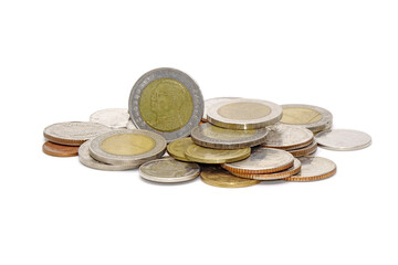 coins isolated on white