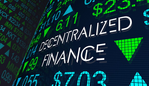 Decentralized Finance DeFI New Financial Platforms Cryptocurrencies 3d Illustration