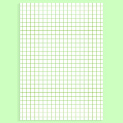 Grid paper. Realistic blank lined paper sheet in A4 format. Squared background with color graph. Geometric pattern for school, wallpaper, textures, notebook. Lined blank on transparent background