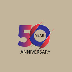 50 Year Anniversary Vector Template Design Illustration