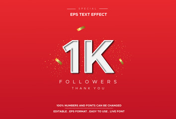 Editable text stylenumbers effect with 1K
