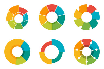 Set of vector infographic circle templates