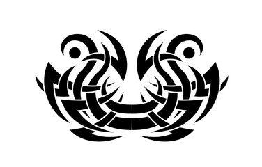 Black and White Tribal Abstract Tattoo