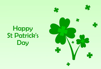 happy st patrick day background design in green color. clover leaf illustration. clover leaf icon