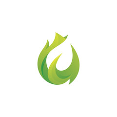 Abstract Nature Green Leaf Logo Icon