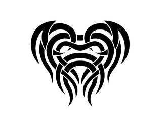 Black and White Tribal Abstract Tattoo