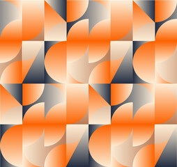Obraz premium Geometric surface pattern with triangles, circles and simple shapes in pretty modern colors. Surface pattern for backgrounds, walls and fabrics
