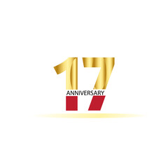 17 Year Anniversary Vector Template Design Illustration