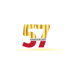 57 Year Anniversary Vector Template Design Illustration