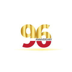 96 Year Anniversary Vector Template Design Illustration