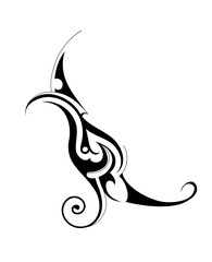 Black and White Classic Tribal Abstract Tattoo