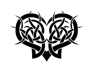 Black and White Classic Tribal Abstract Tattoo