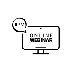 Online Webinar Icon. online learning courses, distant education, e-learning tutorials