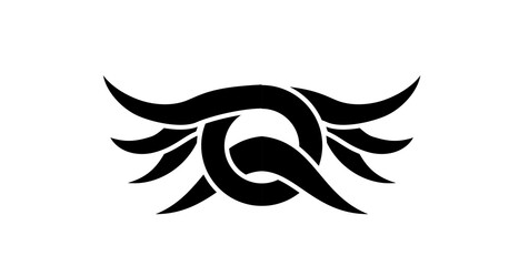 Black and White Tribal Abstract Tattoo