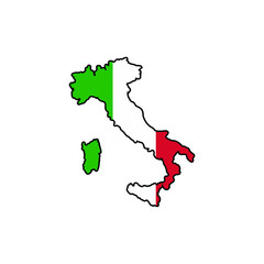 Italy map icon, illustration design template