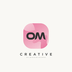 OM Initial Letter Colorful logo icon design template elements Vector Art - obrazy, fototapety, plakaty