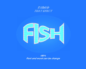 Text design by shaping fish with bright and colorful text