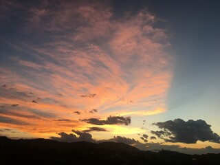 sunset in the mountains
