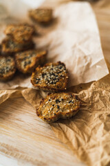 Heart-shaped homemade healthy cookies. Detox. Healthy and wholesome food.