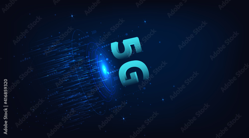 Aufkleber 5G network wireless internet connection concept.