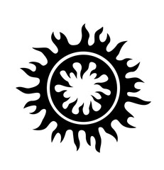 Black and White Classic Tribal Abstract Tattoo Heart