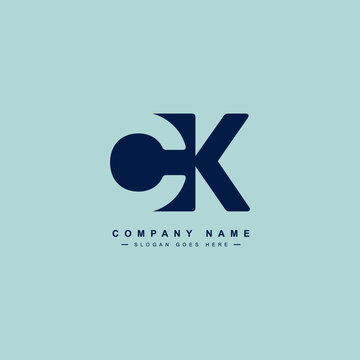 CK Initial Letter Logo - Minimal Vector Logo