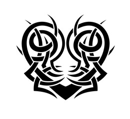 Black and White Classic Tribal Abstract Tattoo Heart