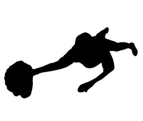 キャッチする野球のシルエット