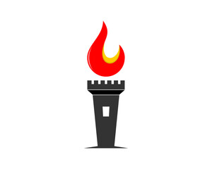 Combination fortress with torch shape logo