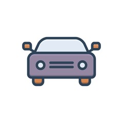 Color illustration icon for car
