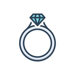 Color illustration icon for ring