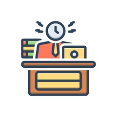 Naklejka premium Color illustration icon for busy 