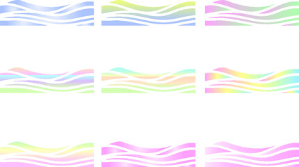 vector drawing wave water sea wind background set