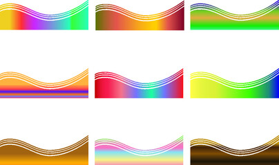 vector drawing wave water sea wind background set