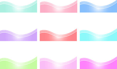 vector drawing wave water sea wind background set