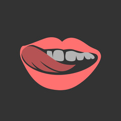 Obraz premium Mouth And Tongue Logo Design Vector