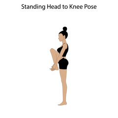 standing head to knee pose yoga workout