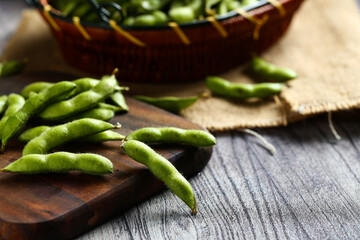 fresh raw beans in plate