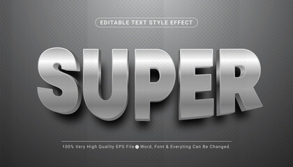 3D Super Silver Chrome Text Effect, Editable Text Effect