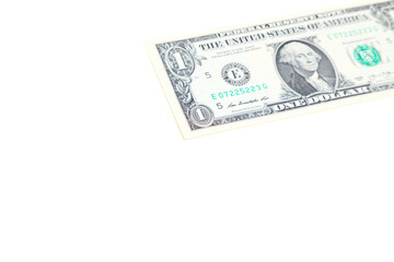 One dollar with white background