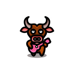 Simple Mascot Logo Design a buffalo. Abstract emblems, design concepts, logos, logotype elements