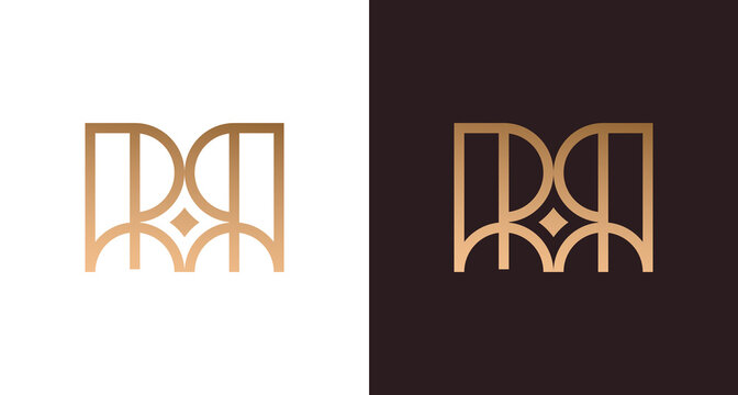 Elegant letter RR logo with star element, luxury RR initial monogram, logo vector template