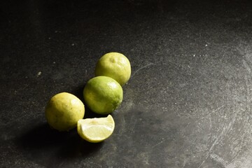 Fototapeta na wymiar isolated fresh lemons with selective focus