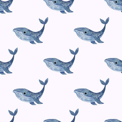Fototapeta premium watercolor pattern sea world / fish for printing on children's products