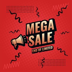Mega sale red and black abstract sale banner